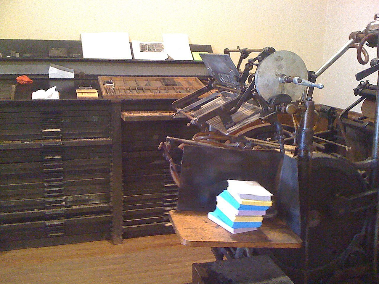 Newspaper museum type case