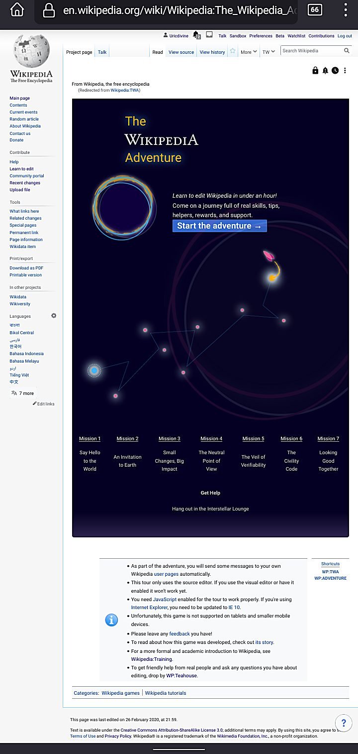 Wikipedia mobile screenshot